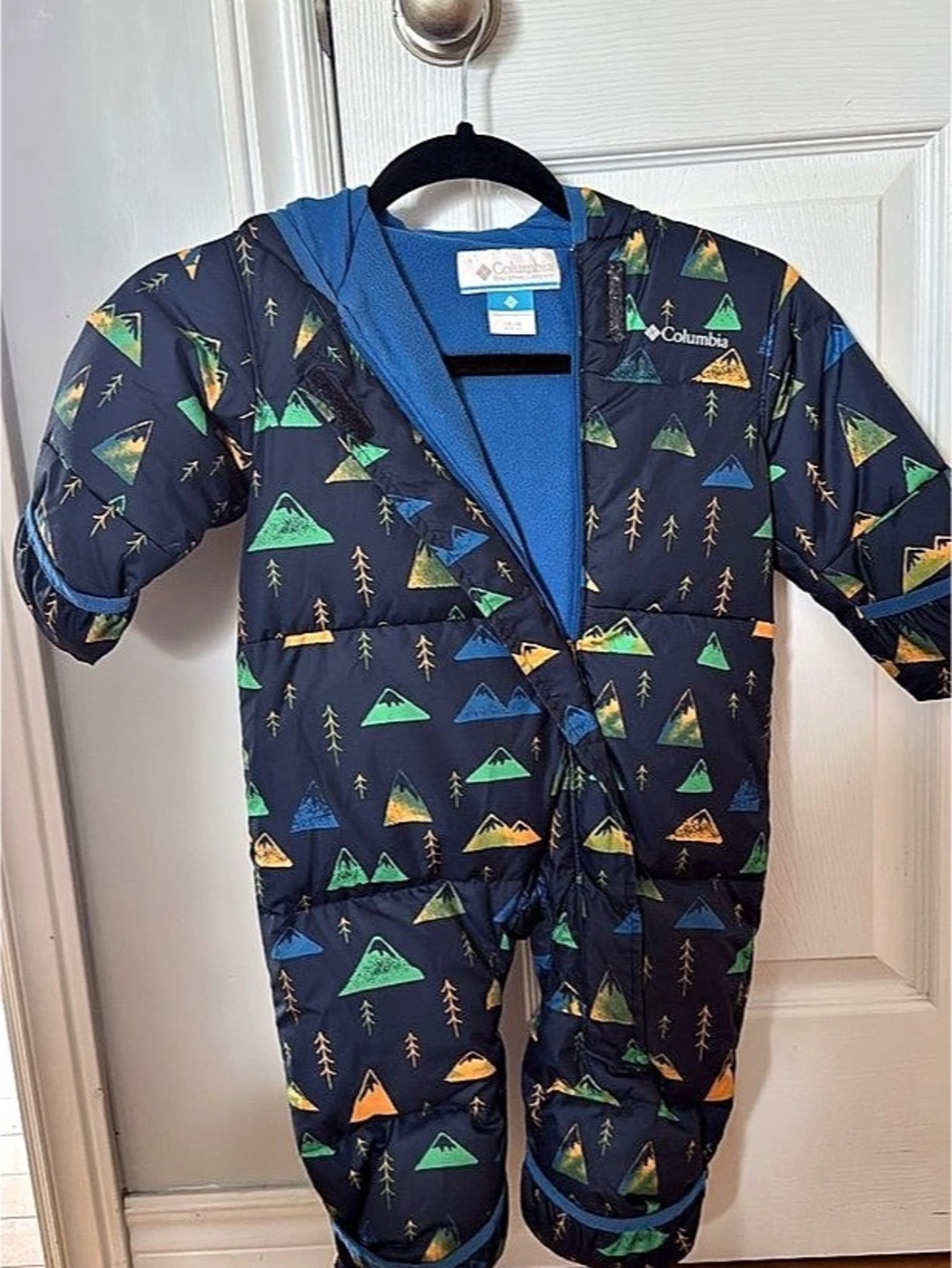 Columbia Infant Powder Lite II Reversible Bunting Blue & Green 12M